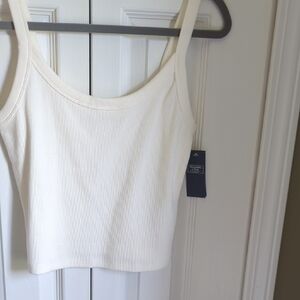 Abercrombie & Fitch Cream Crop Tank Top